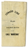 Cunard Line's RMS Mauretania Deck Plans & Rates From 1912 -- One of the Famed 19th Century Ocean Liners